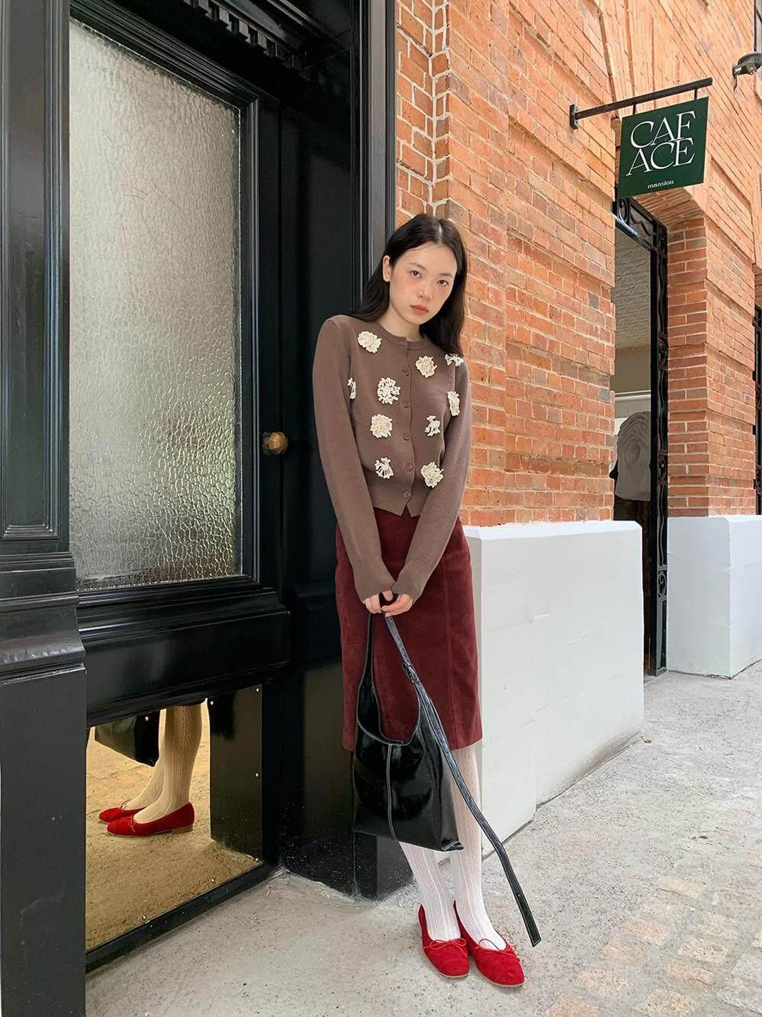 Dorydory Vintage Dimensional Floral Knit Women&