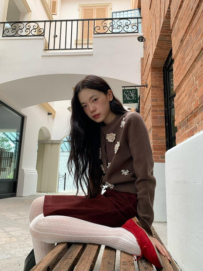 Dorydory Vintage Dimensional Floral Knit Women&