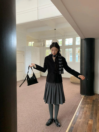 Vintage Dory Dory Lace Up Waist Cropped Blazer