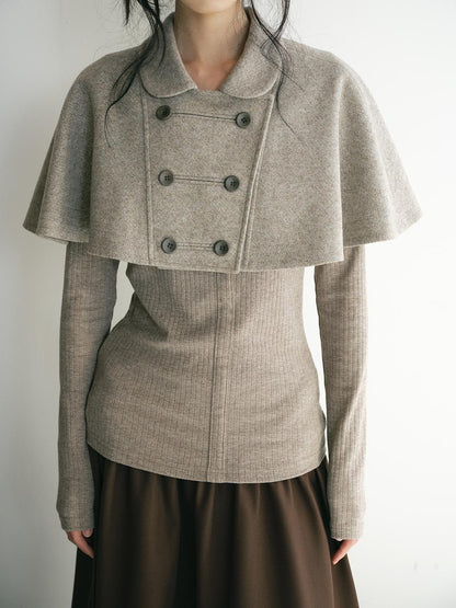 Dorydory Vintage Double Breasted Cape Collar Women&