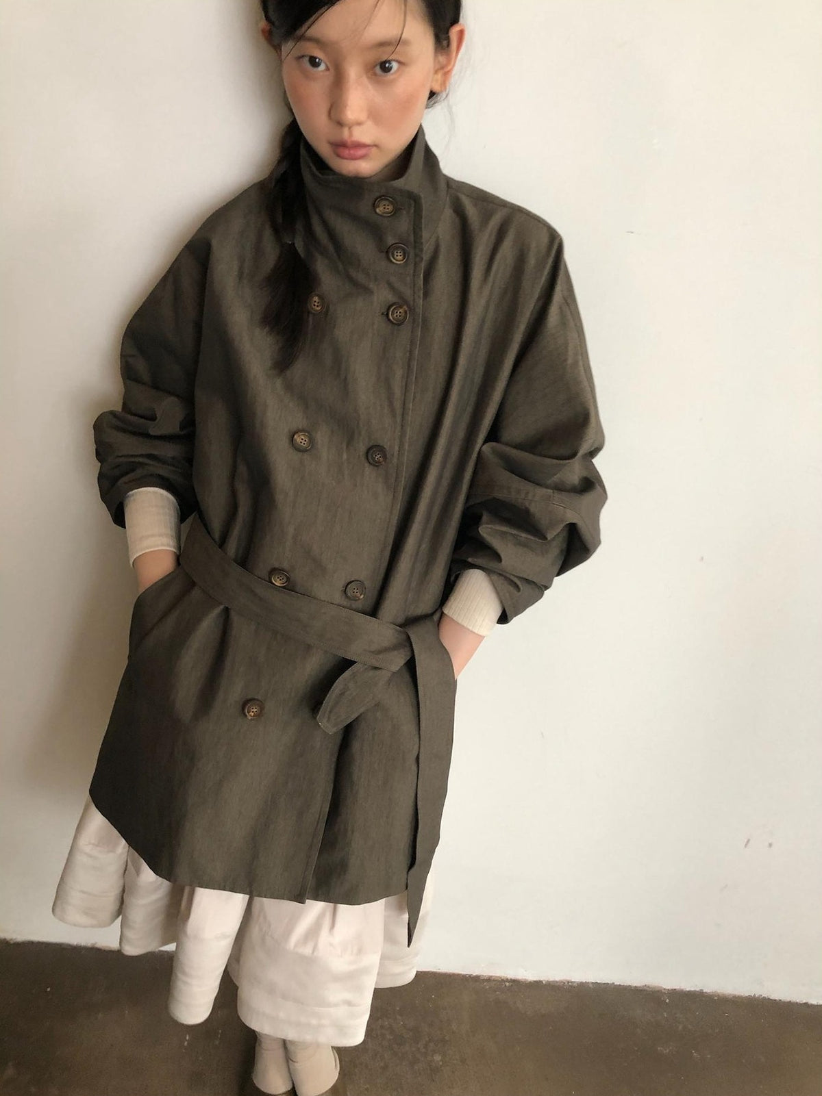 Dorydory Vintage Double Breasted Stand Collar Women&
