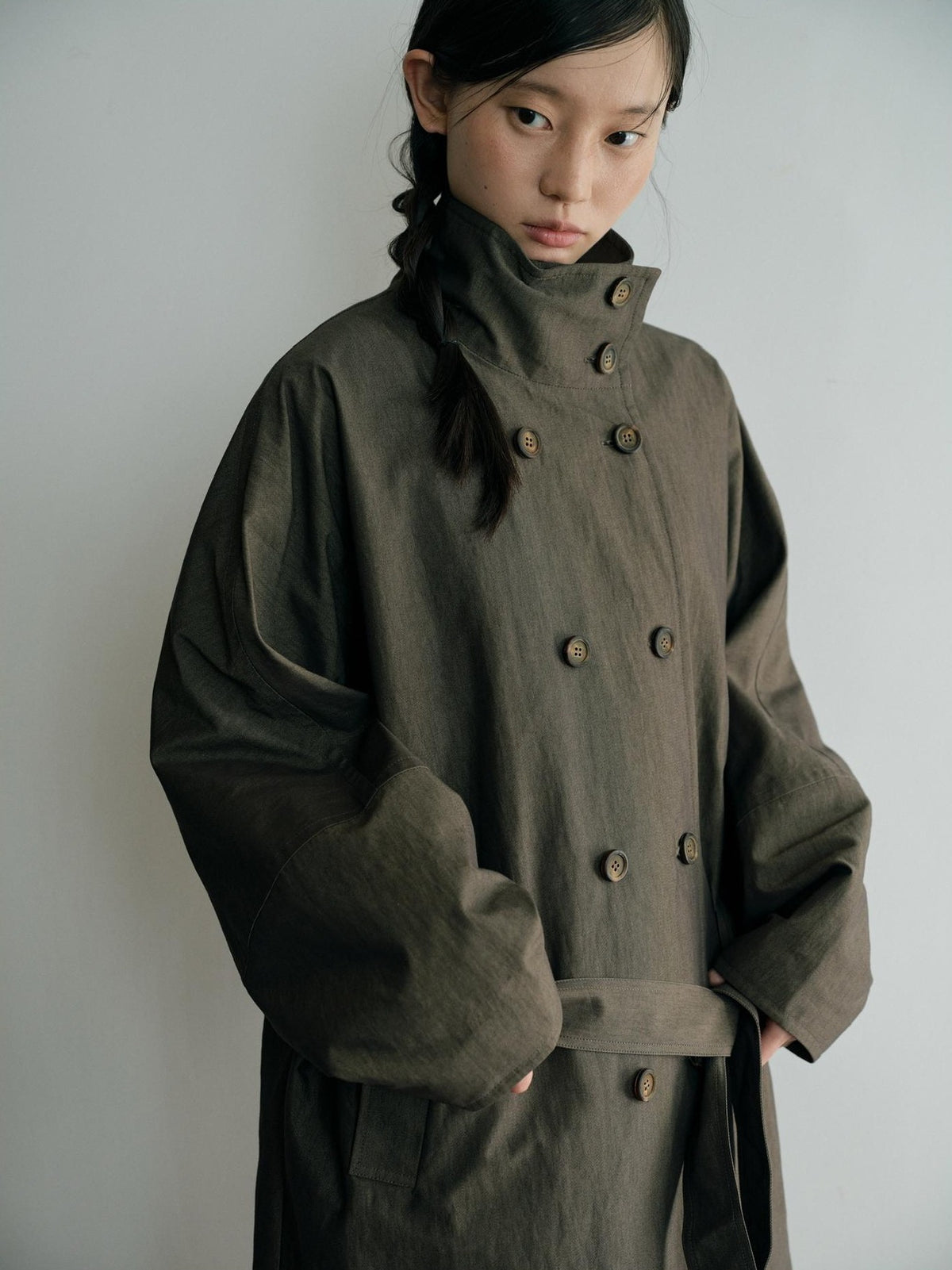 Dorydory Vintage Double Breasted Stand Collar Women&