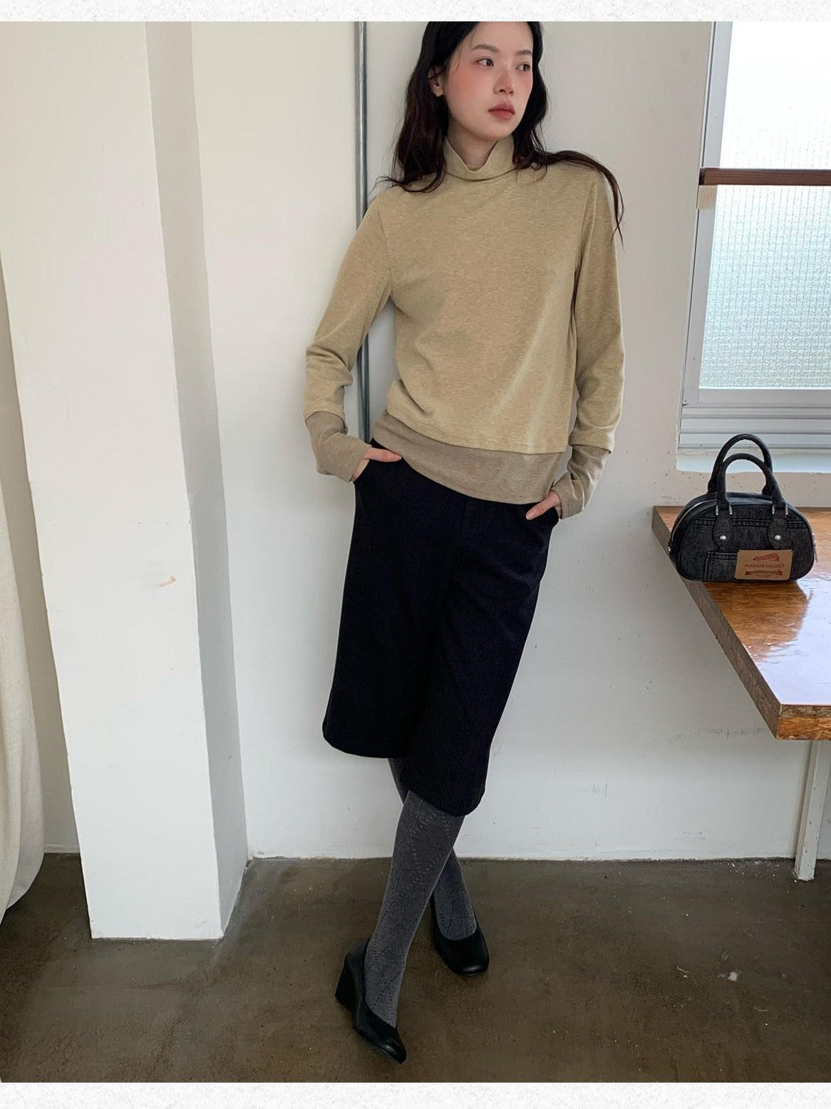 Dorydory Vintage Double Face Knit Straight High Waist Women&
