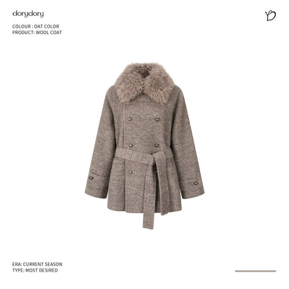 Dorydory_Vintage_Faux_Fur_Collar_Double_Breasted_Belted_Wool_Women&