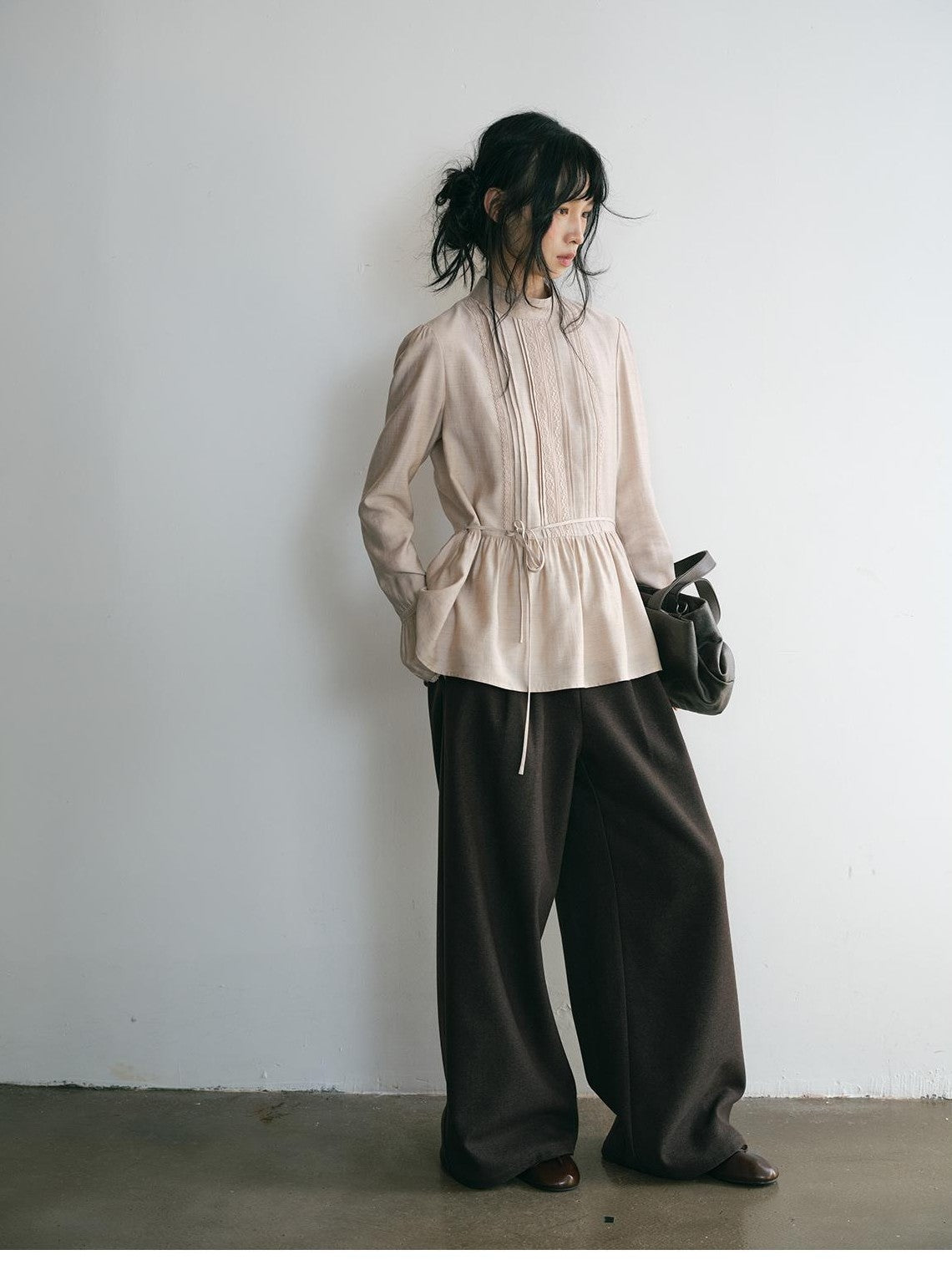 Dorydory Vintage High-waist Embroidered Pleated Women&