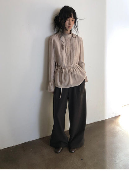 Dorydory Vintage High-waist Embroidered Pleated Women&
