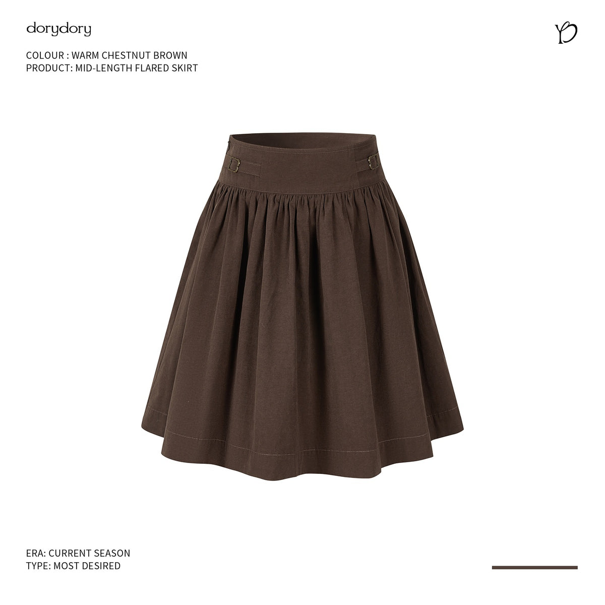 Dorydory_Vintage_High_Waist_Pleated_Flared_Cotton_Women&