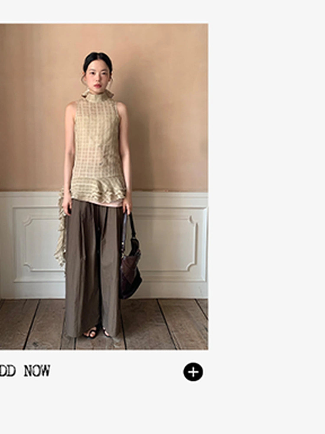 Vintage Lace Trim Checked Bustier Top