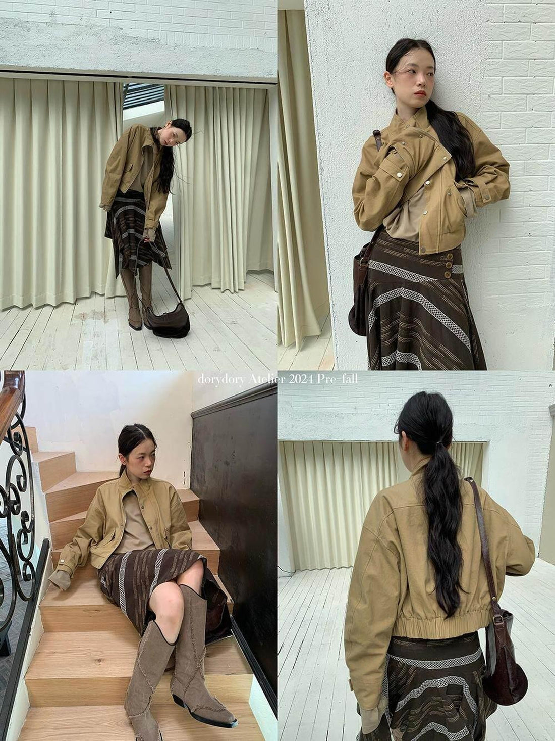 Dorydory Vintage Oversized Stand Collar Relaxed Short Unique Women&