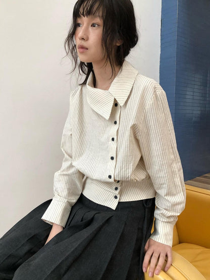 Dorydory Vintage Plaid Mock Neck Button Front Women&