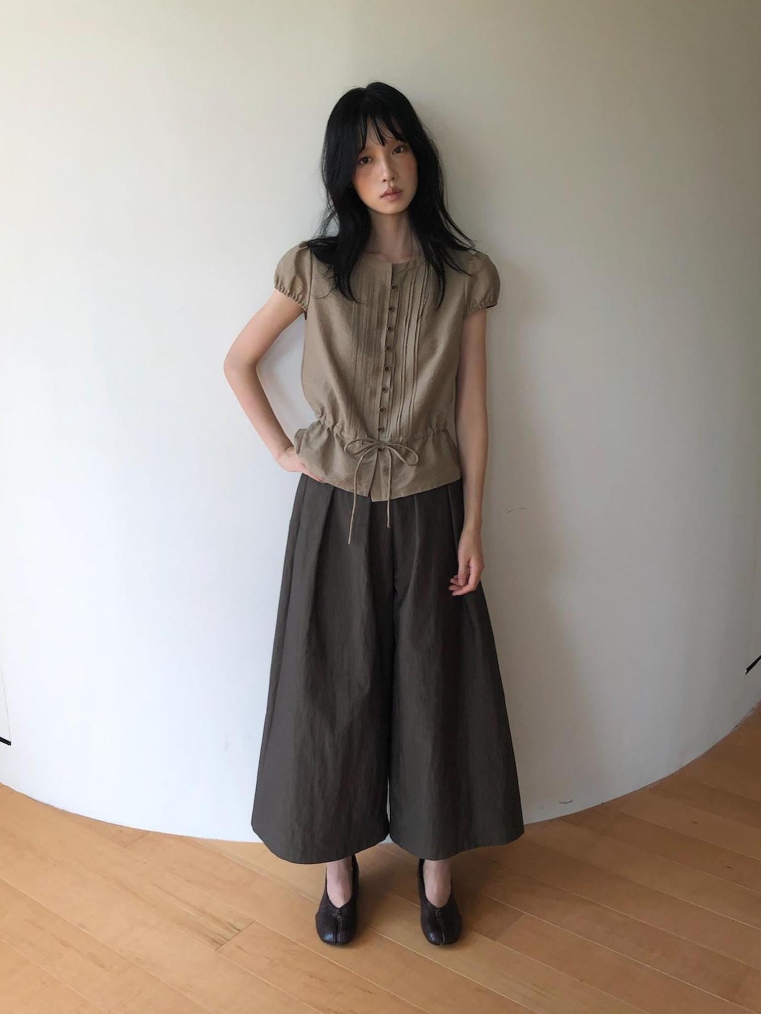 Dorydory Vintage Pleated A Line High Waist Women&