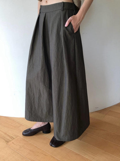 Dorydory Vintage Pleated A Line High Waist Women&