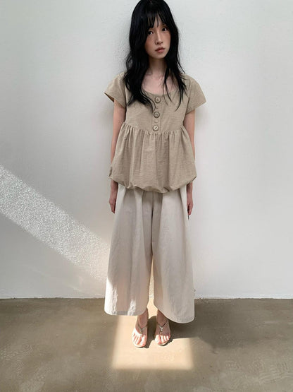 Dorydory Vintage Pleated A Line High Waist Women&