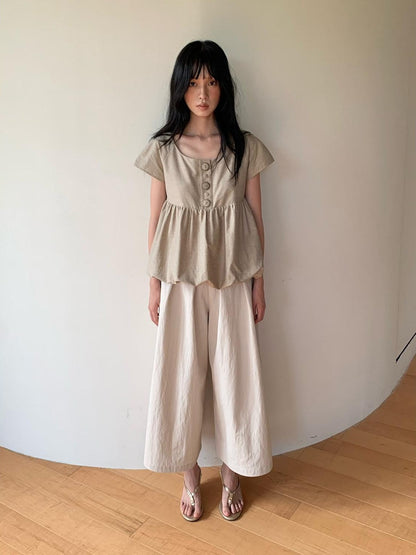 Dorydory Vintage Pleated A Line High Waist Women&