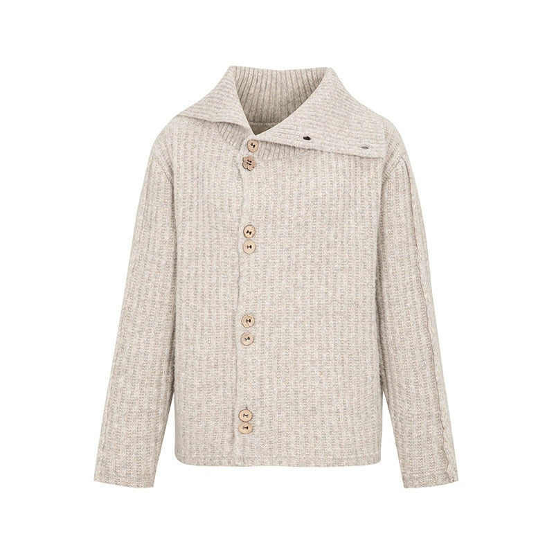 Dorydory_Vintage_Ribbed_Lapel_Speckled_Single_Breasted_High_Neck_Women&