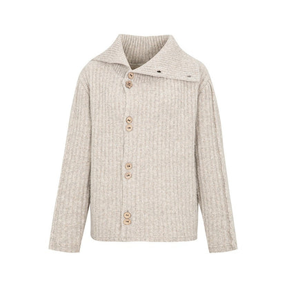Dorydory_Vintage_Ribbed_Lapel_Speckled_Single_Breasted_High_Neck_Women&