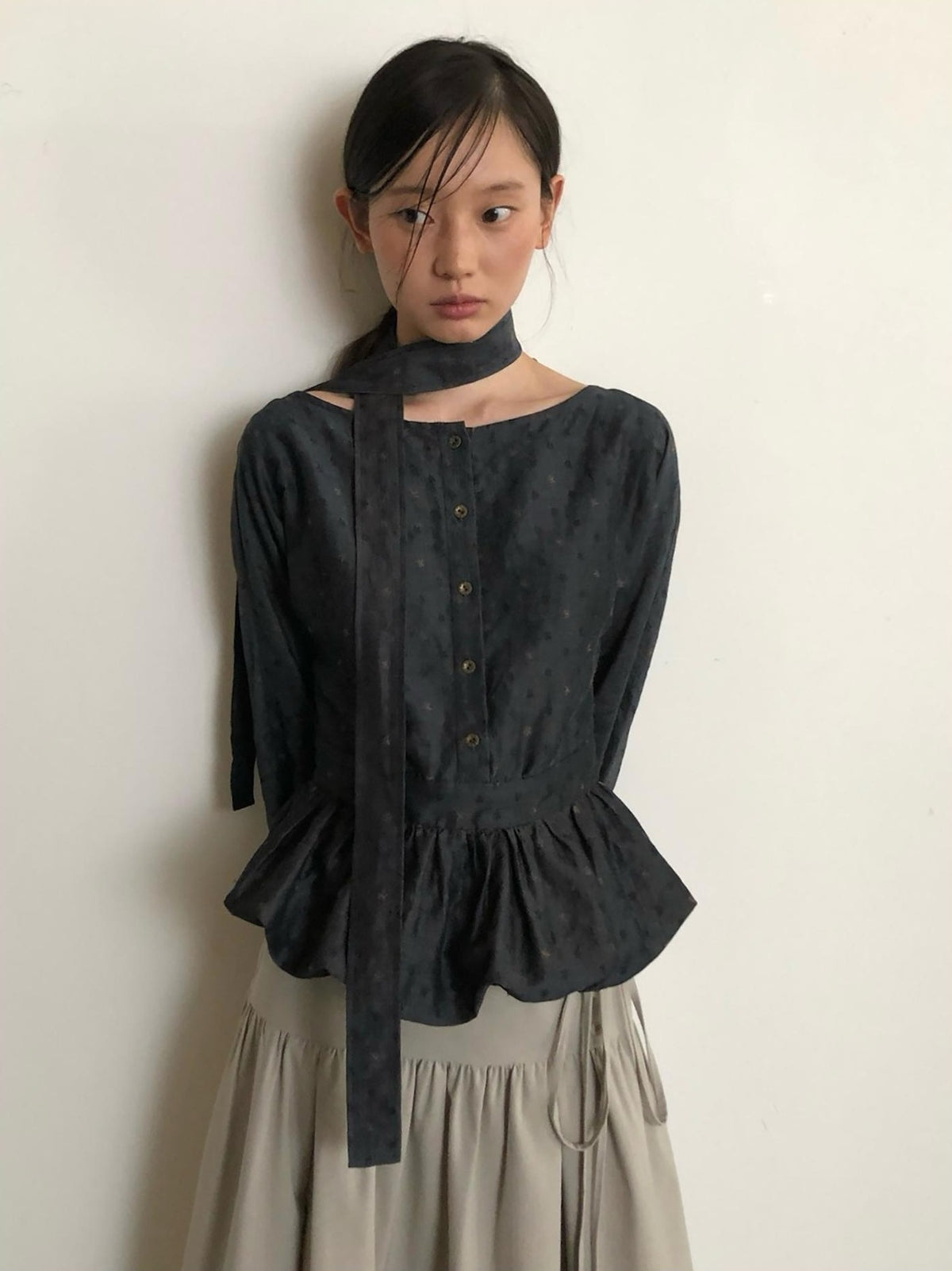 Dorydory Vintage Ruffle Long Sleeve Loose Fit Linen Cotton Women&
