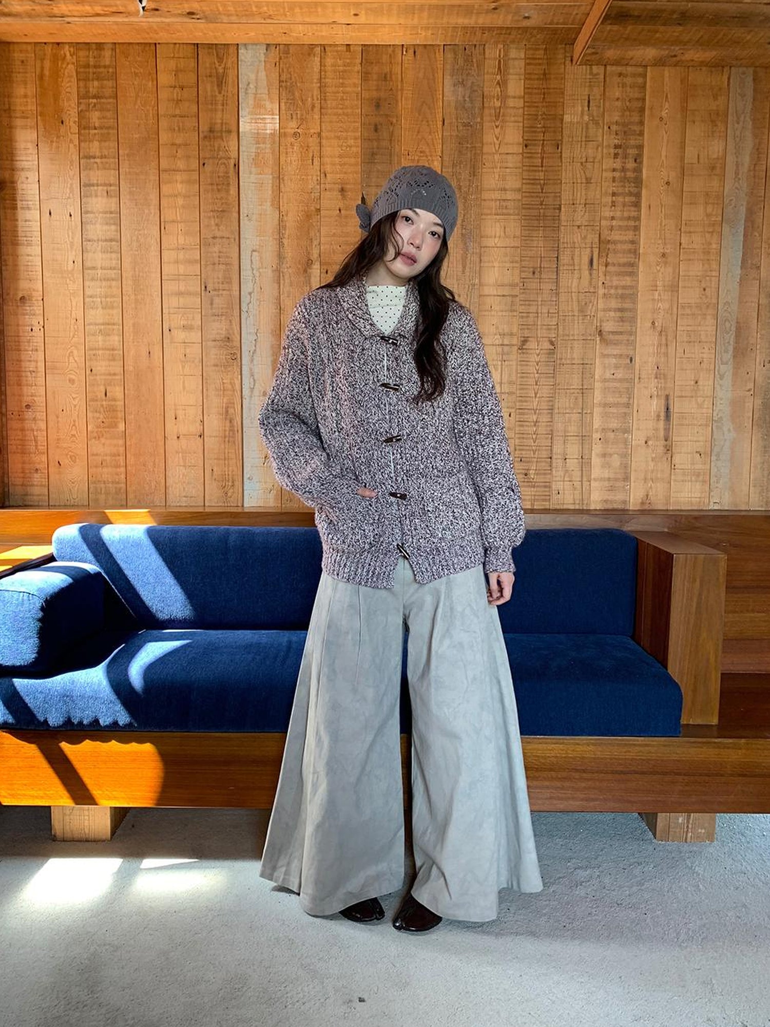 Dorydory Vintage Textured Cable Knit Cardigan With Horn Buttons