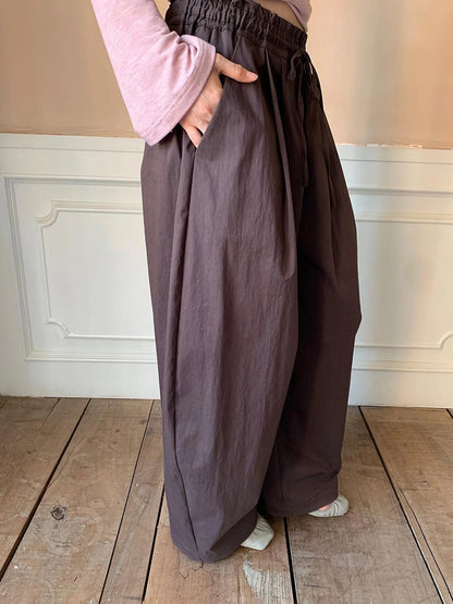 Vintage Tie Waist Relaxed Balloon Trousers