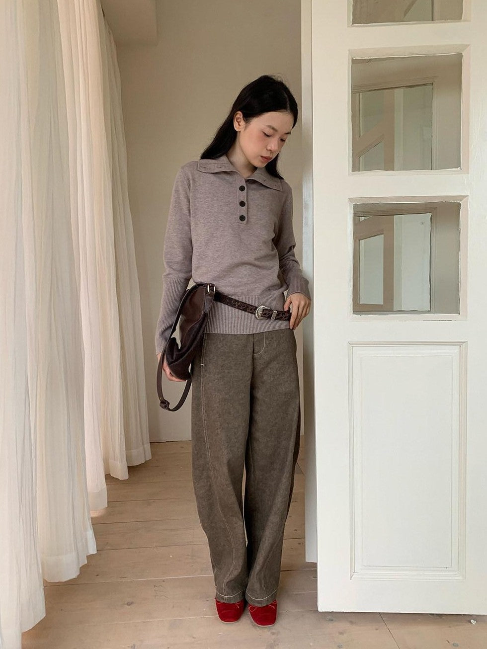 Dorydory Washed Curved Cut Relaxed Pear Flattering Women&
