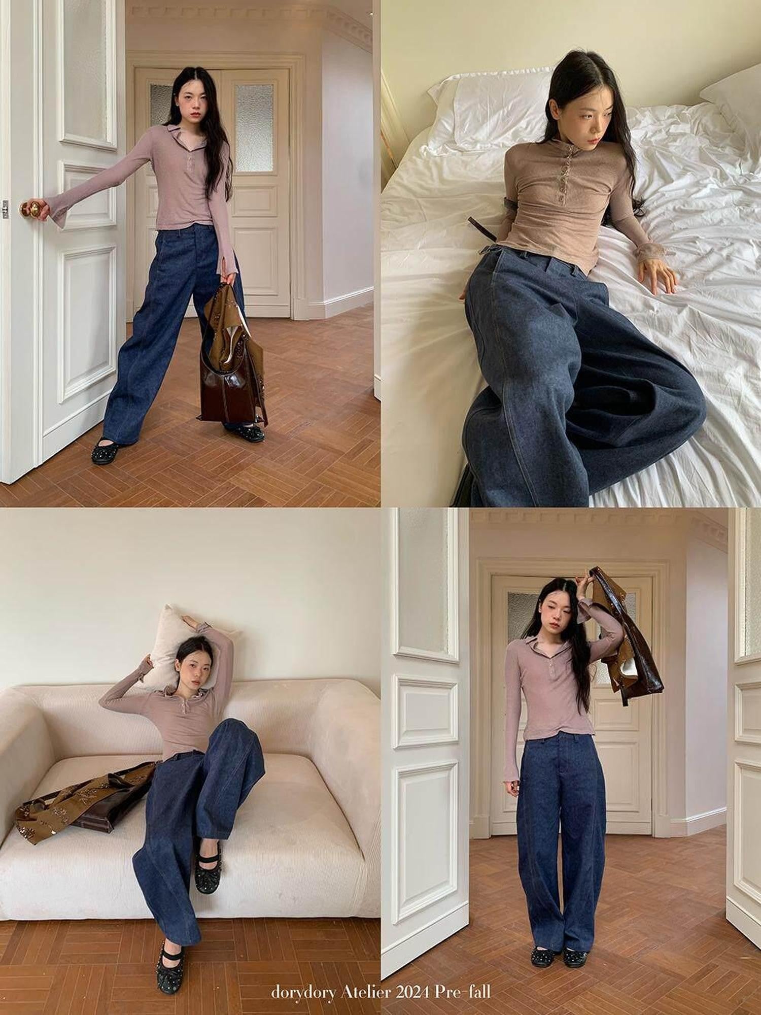 Dorydory Washed Curved Cut Relaxed Pear Flattering Women&
