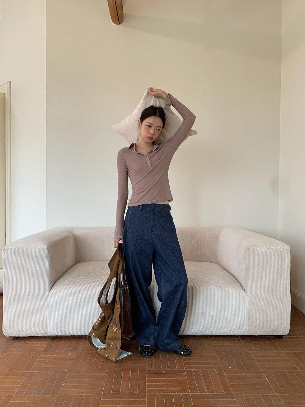 Dorydory Washed Curved Cut Relaxed Pear Flattering Women&