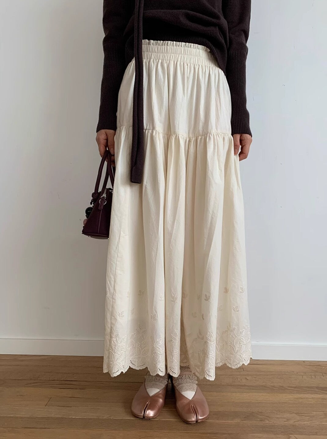 Dorydory_Wavy_Hem_Embroidered_Patchwork_A_Line_High_Waist_Women&