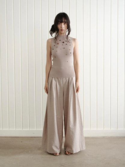 Dorydory Wide Waistband Pressed Pleat Women&