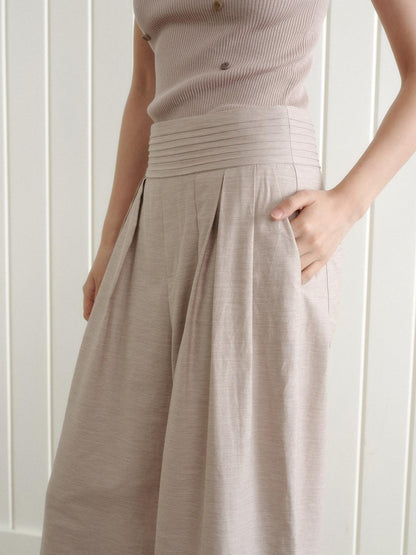 Dorydory Wide Waistband Pressed Pleat Women&