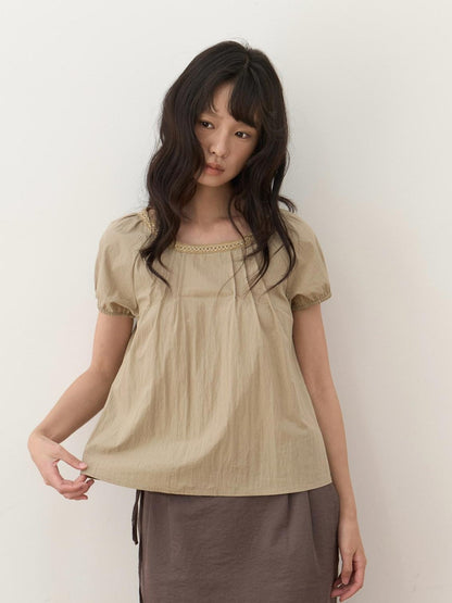 Dorydory Woven Lace Round Neck Knitted Women&