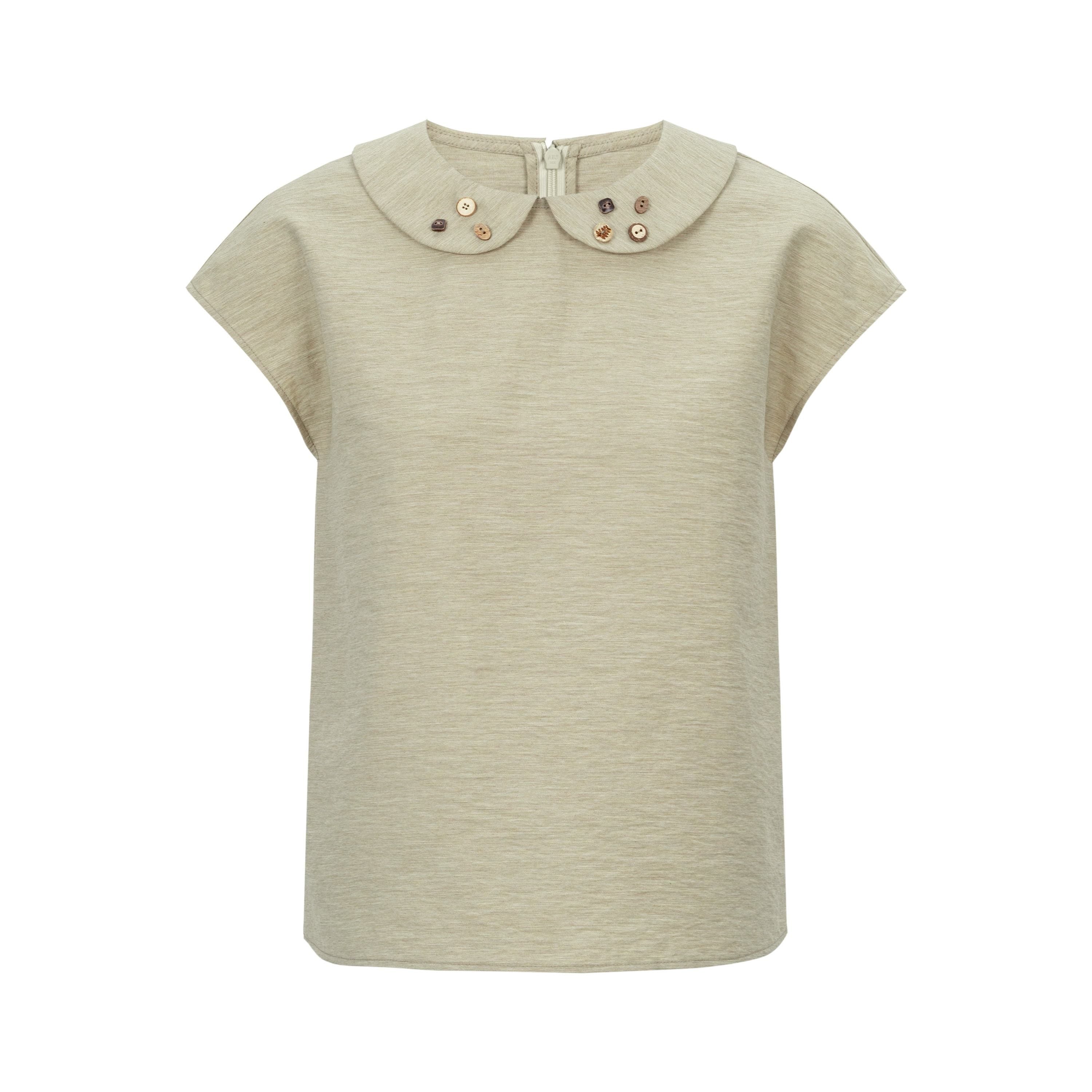 Dorydory_Yellow_Green_Peter_Pan_Collar_Button_Raglan_Women&