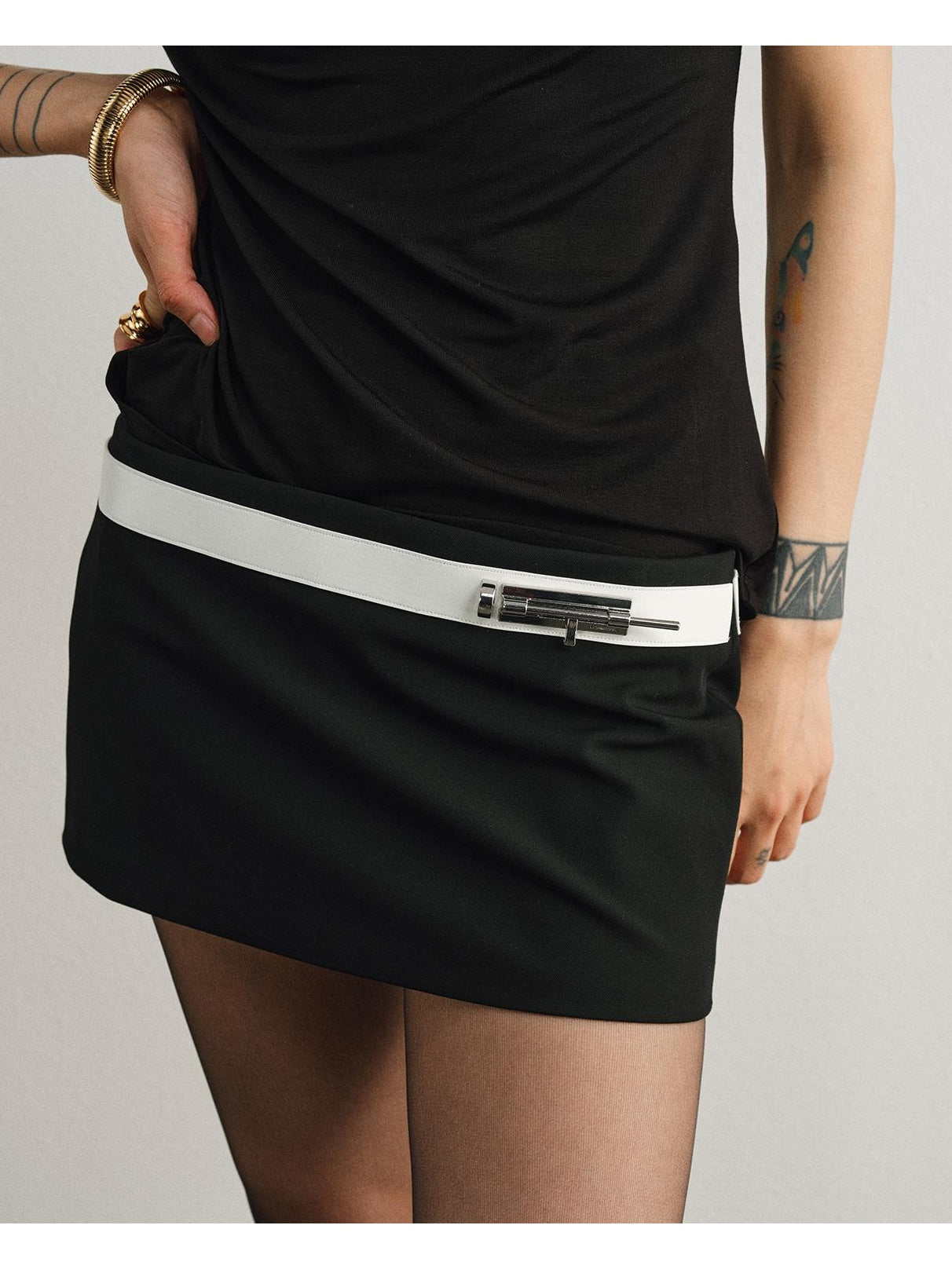 Double-Waist Mini Skirt