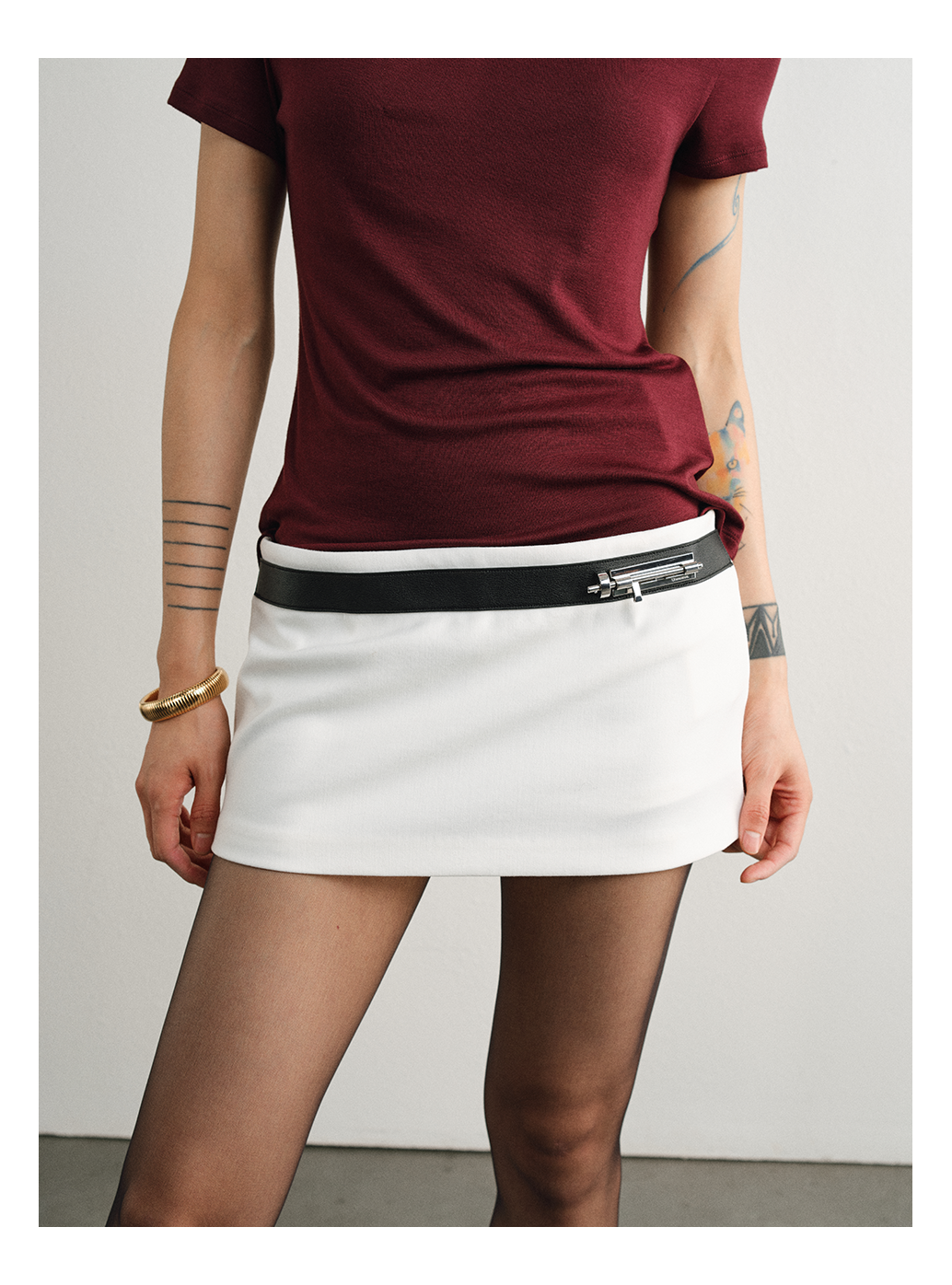 Double-Waist Mini Skirt