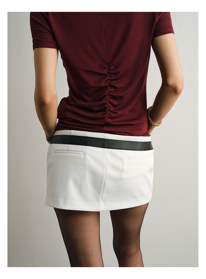 Double-Waist Mini Skirt