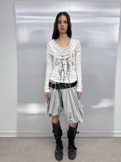 DoublePunch 100% Cotton Breathable Vintage Slim Scoop Neck Women Feather Print T-Shirt