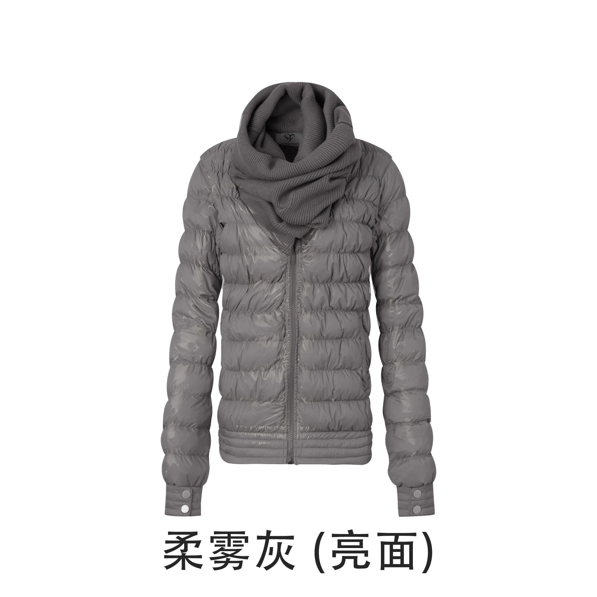 DoublePunch_90_Percent_White_Duck_Down_Slim_Spliced_Vintage_Women_Nylon_Cropped_Down_Jacket_MISSTT