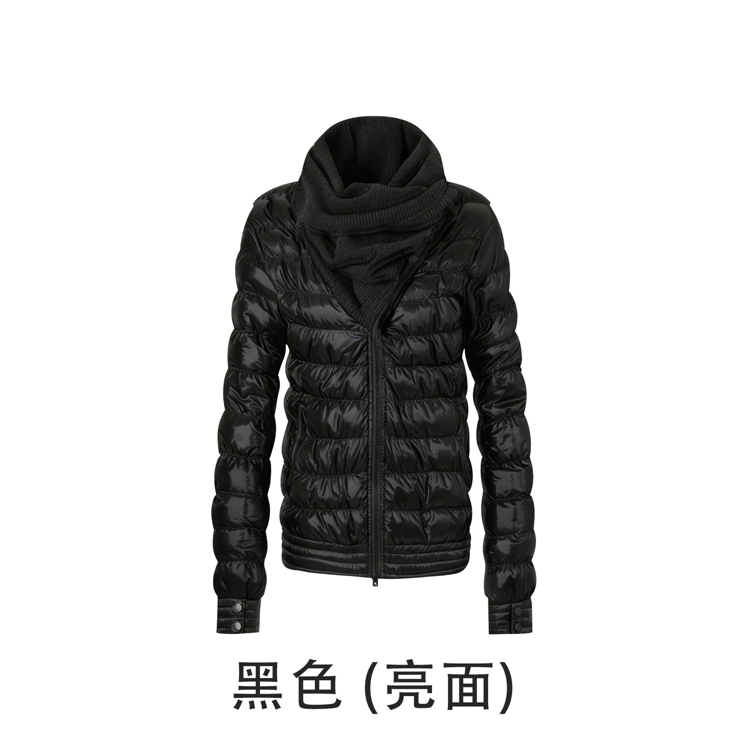 DoublePunch_90_Percent_White_Duck_Down_Slim_Spliced_Vintage_Women_Nylon_Cropped_Down_Jacket_MISSTT