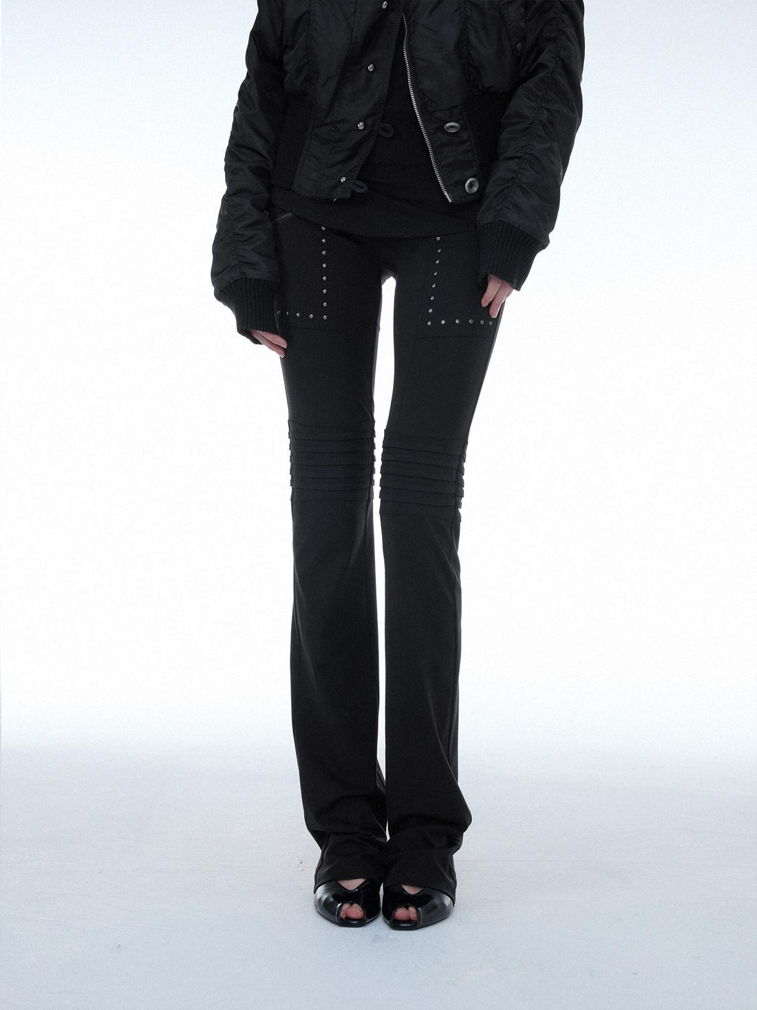 DoublePunch Beaded Vintage Moto High Stretch Viscose Women&