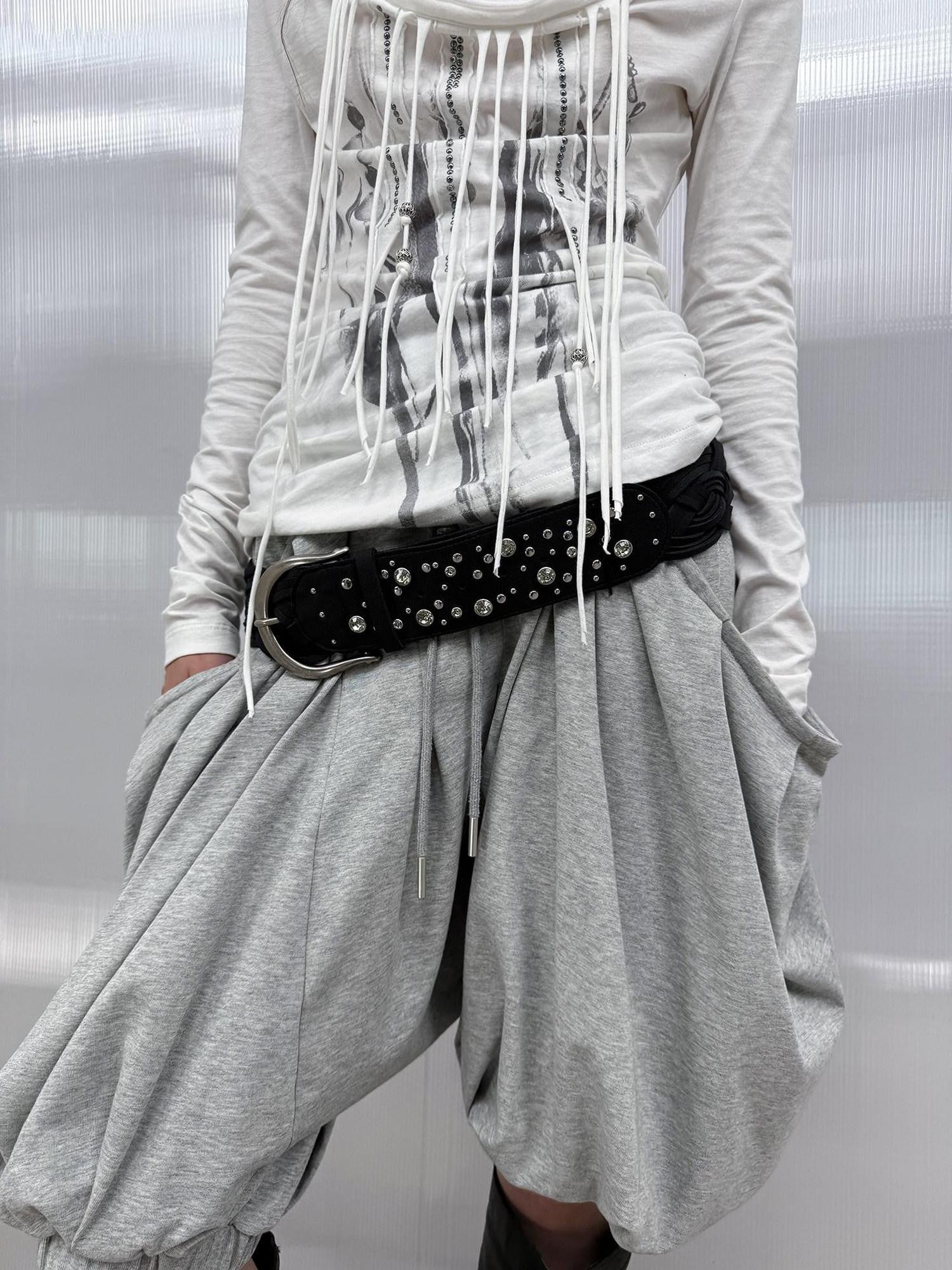 DoublePunch Boho Three Strand Braided Studded Crystal Buckle Women&