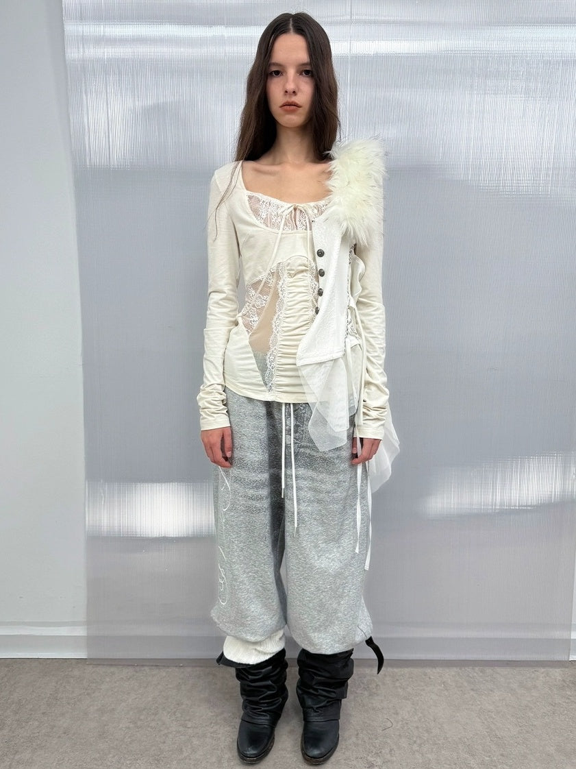 DoublePunch Breathable Cotton Spandex Slim Fit Girlish Square Neck Patchwork Women T-Shirt