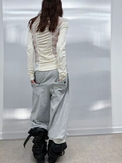 DoublePunch Breathable Cotton Spandex Slim Fit Girlish Square Neck Patchwork Women T-Shirt