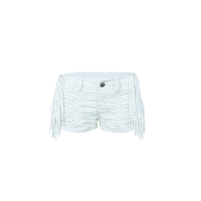 DoublePunch_Detachable_Tassel_Shirred_Low_Waist_Women&