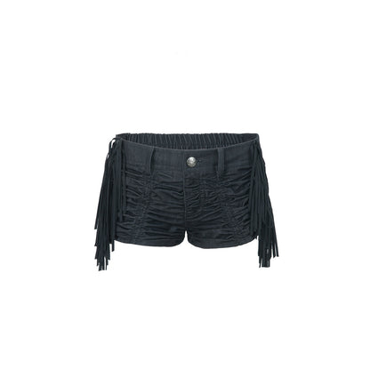 DoublePunch_Detachable_Tassel_Shirred_Low_Waist_Women&