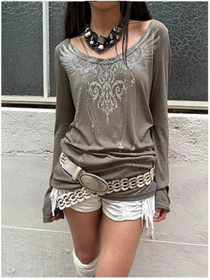 DoublePunch Detachable Tassel Shirred Low Waist Women&