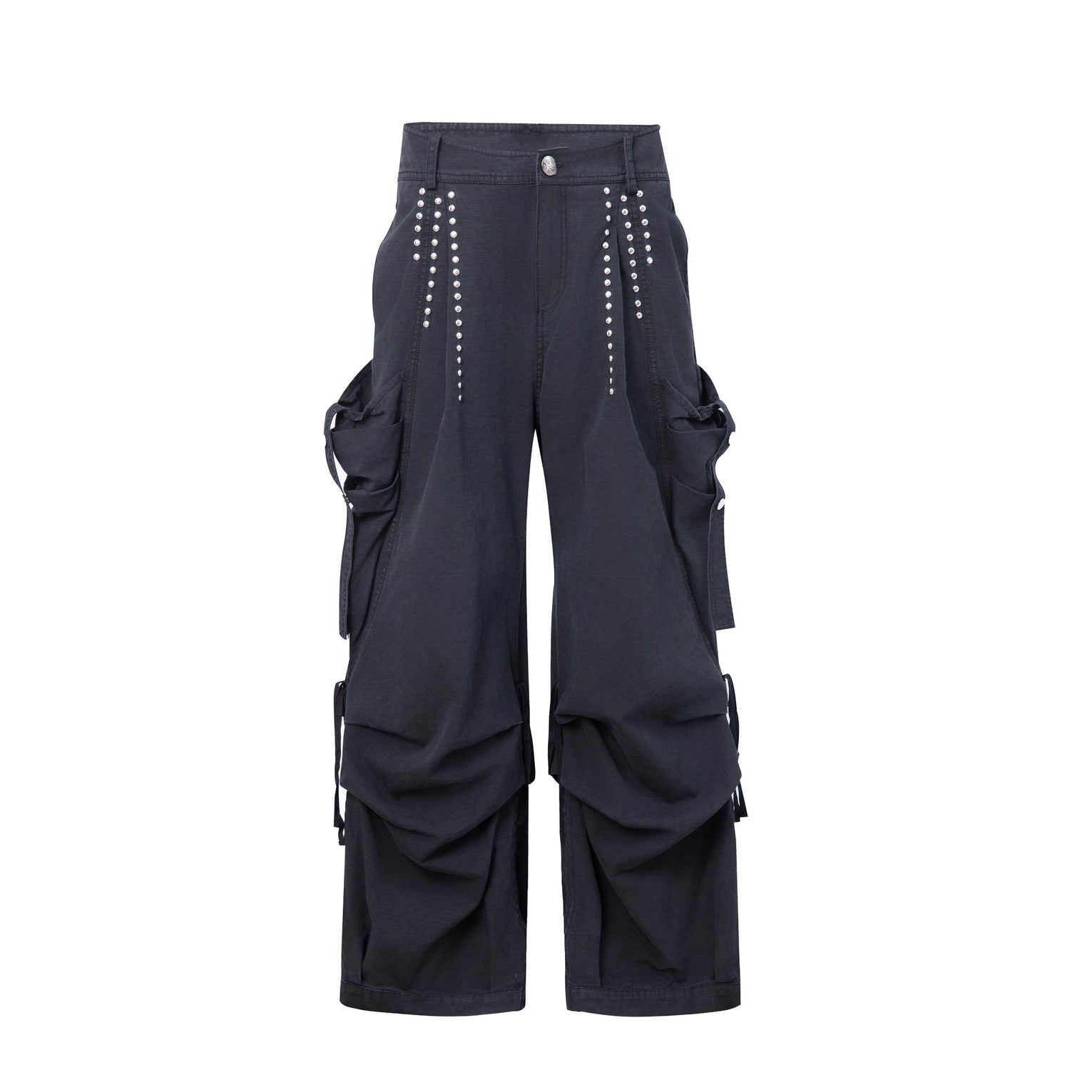 DoublePunch_Durable_100%_Cotton_Functional_Low_Rise_Leaf_Camo_Button_Straight_Women_Pants_MISSTT