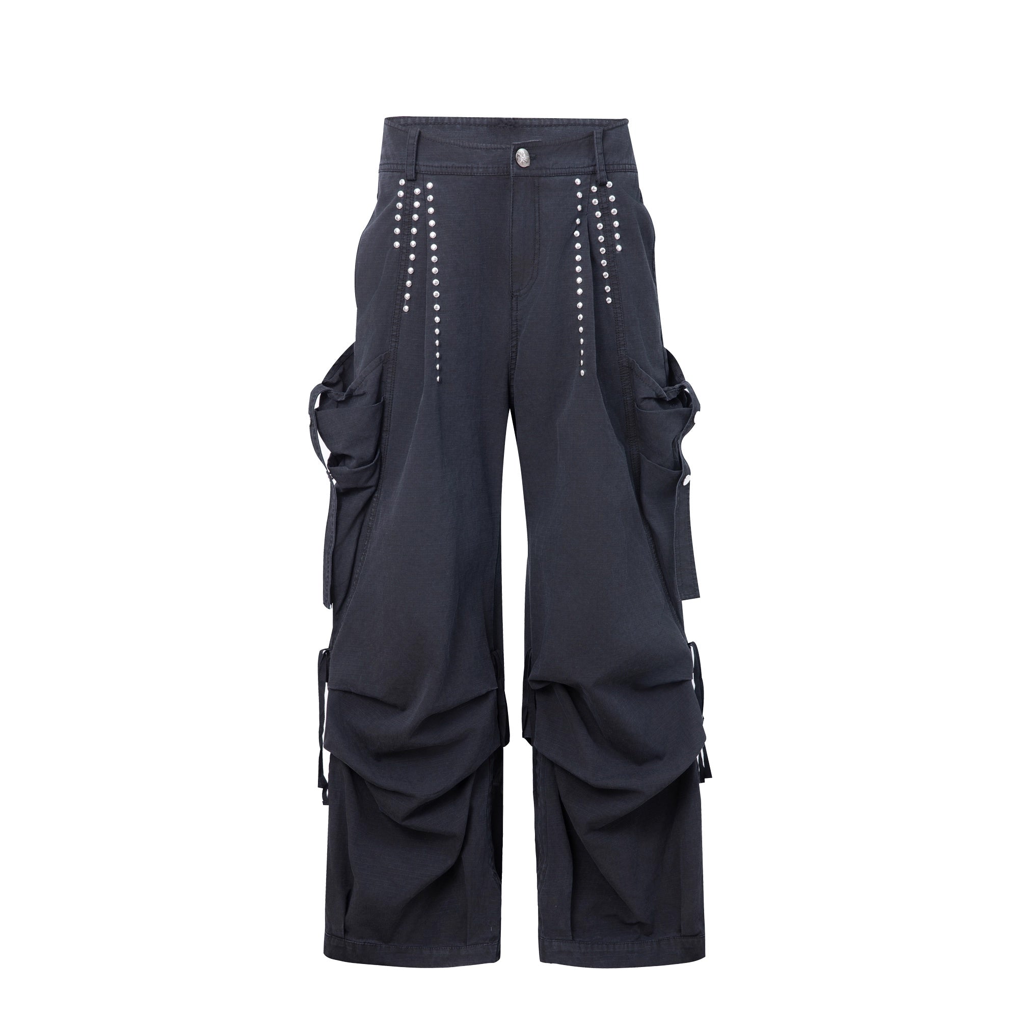 DoublePunch_Durable_100%_Cotton_Functional_Low_Rise_Leaf_Camo_Button_Straight_Women_Pants_MISSTT