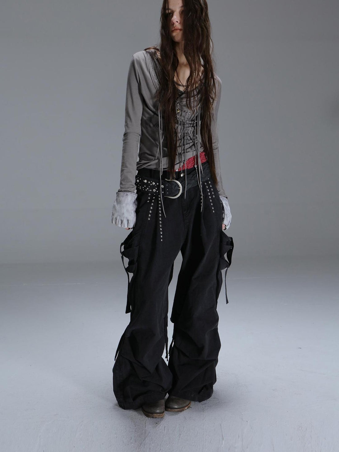 DoublePunch Durable 100% Cotton Functional Low Rise Leaf Camo Button Straight Women Pants