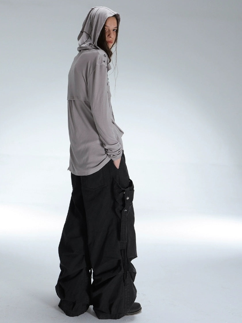 DoublePunch Durable 100% Cotton Functional Low Rise Leaf Camo Button Straight Women Pants