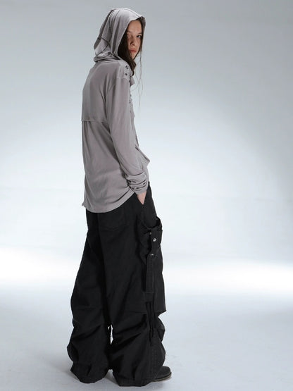 DoublePunch Durable 100% Cotton Functional Low Rise Leaf Camo Button Straight Women Pants