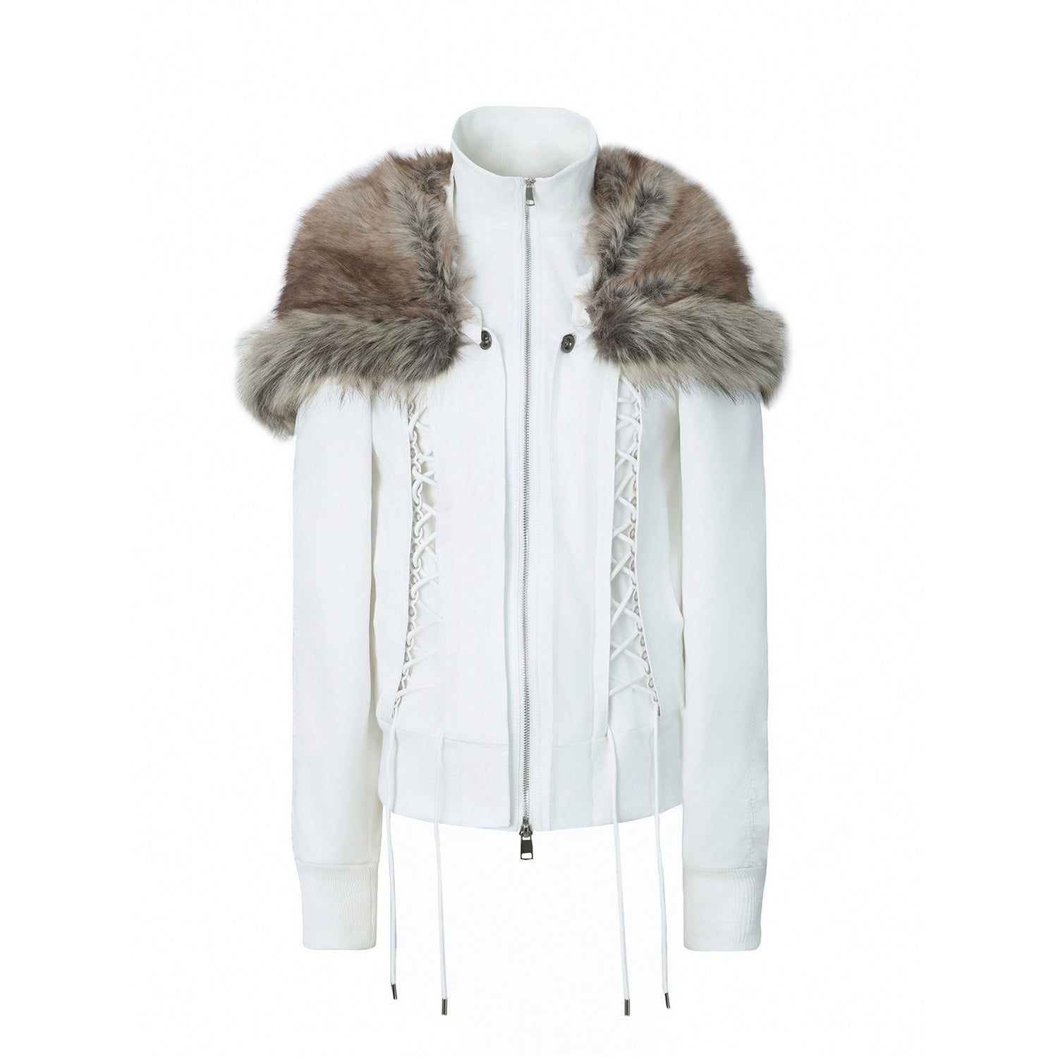 DoublePunch_Faux_Fur_Collar_Tie_Hooded_Women&